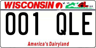 WI license plate 001QLE