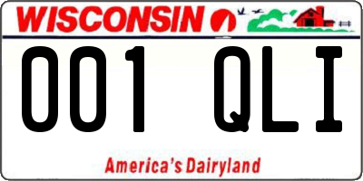 WI license plate 001QLI