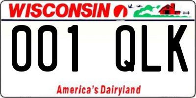 WI license plate 001QLK