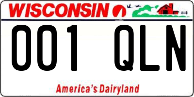 WI license plate 001QLN