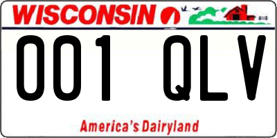 WI license plate 001QLV