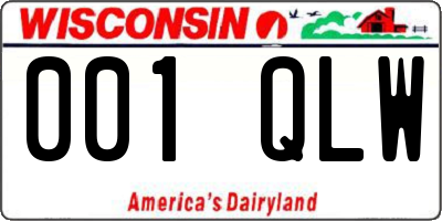 WI license plate 001QLW