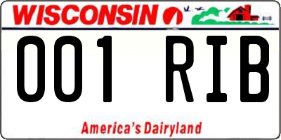WI license plate 001RIB