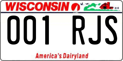 WI license plate 001RJS
