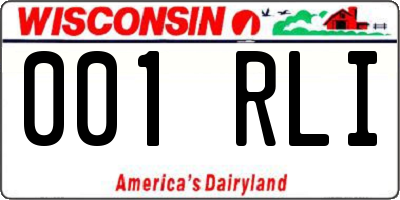WI license plate 001RLI