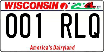 WI license plate 001RLQ