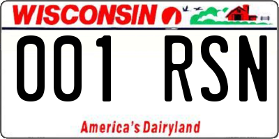 WI license plate 001RSN