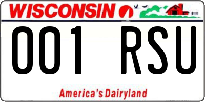 WI license plate 001RSU