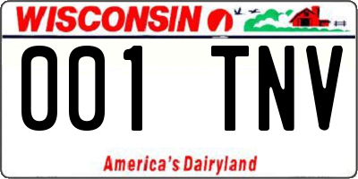 WI license plate 001TNV