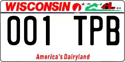 WI license plate 001TPB