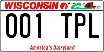 WI license plate 001TPL