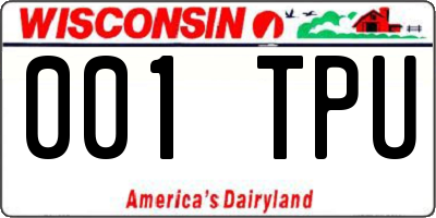WI license plate 001TPU