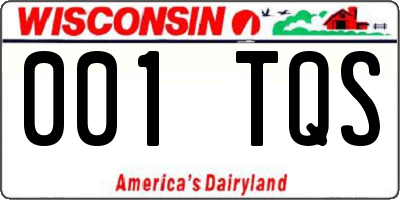 WI license plate 001TQS