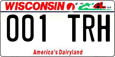 WI license plate 001TRH