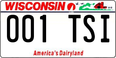WI license plate 001TSI