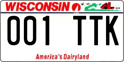 WI license plate 001TTK
