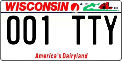 WI license plate 001TTY
