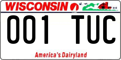 WI license plate 001TUC