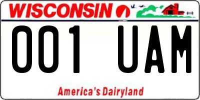 WI license plate 001UAM