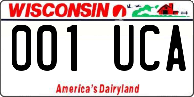 WI license plate 001UCA
