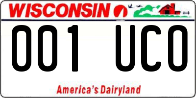 WI license plate 001UCO