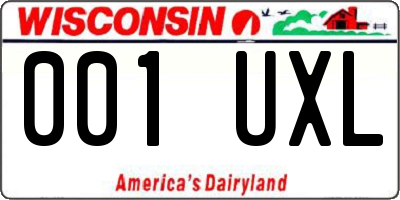 WI license plate 001UXL