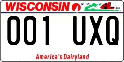 WI license plate 001UXQ