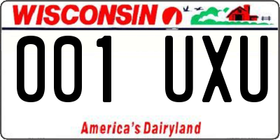 WI license plate 001UXU