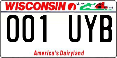 WI license plate 001UYB