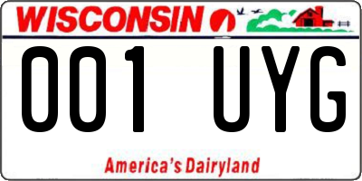 WI license plate 001UYG