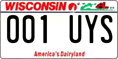 WI license plate 001UYS