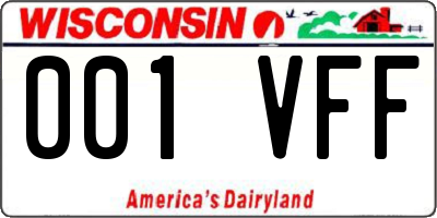 WI license plate 001VFF