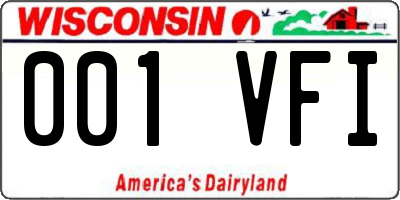 WI license plate 001VFI