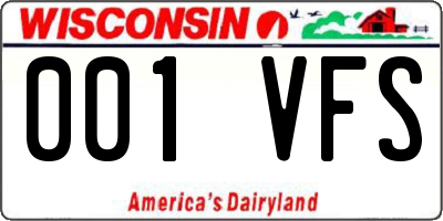 WI license plate 001VFS