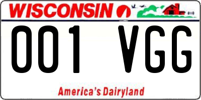 WI license plate 001VGG
