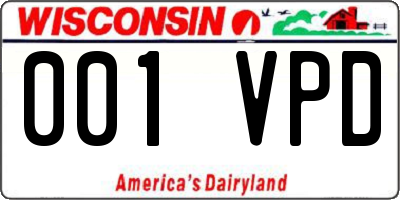 WI license plate 001VPD