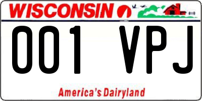 WI license plate 001VPJ