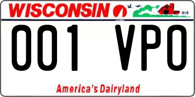 WI license plate 001VPO