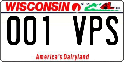 WI license plate 001VPS