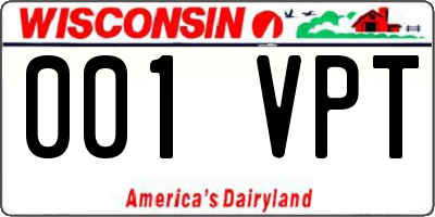 WI license plate 001VPT