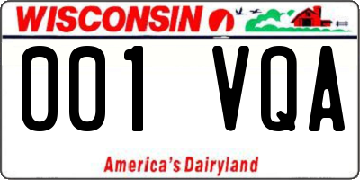 WI license plate 001VQA