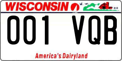 WI license plate 001VQB