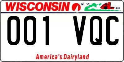 WI license plate 001VQC