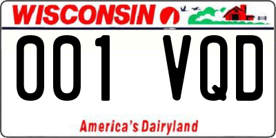 WI license plate 001VQD
