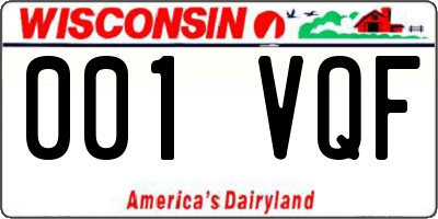 WI license plate 001VQF