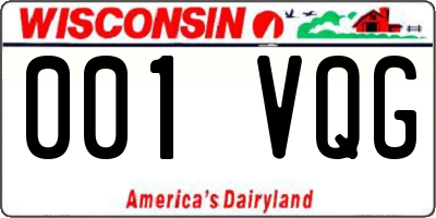 WI license plate 001VQG