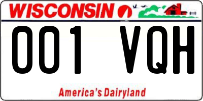 WI license plate 001VQH