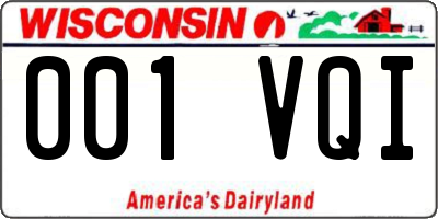 WI license plate 001VQI