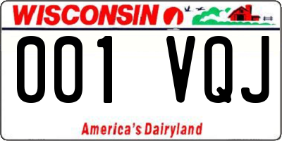WI license plate 001VQJ