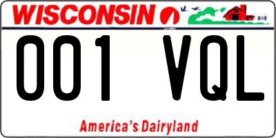 WI license plate 001VQL
